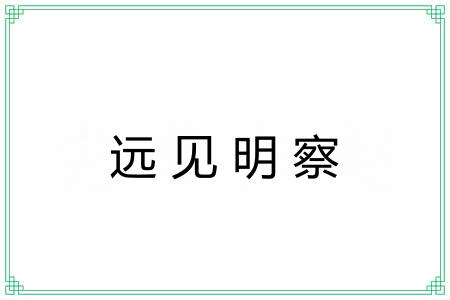 远见明察